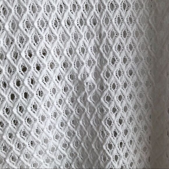 Donna Vintage Mesh Lace Zip-Up Beach Cover Up Dress | White | Size S - Picture 13 of 14